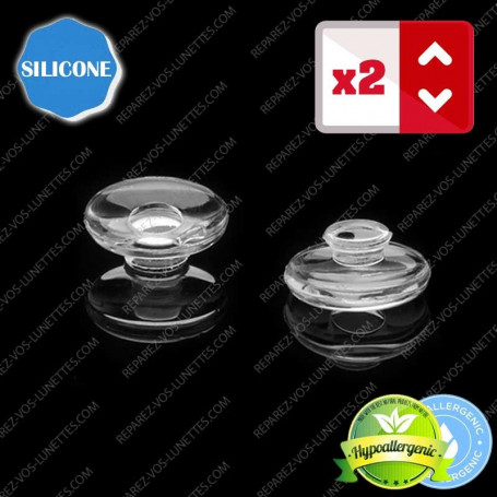 Pair of silicone nosepads for eyeglasses (round clips)