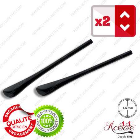 2 Embouts noirs pour Branches de lunettes PETIT FORMAT