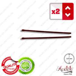 2 Embouts courts fin marrons pour Branches de lunettes