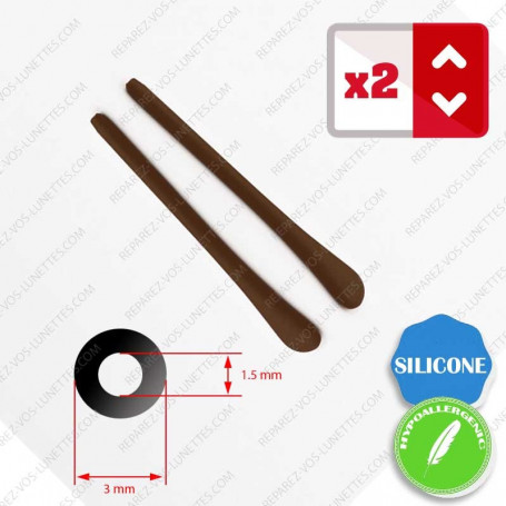 2 marrons silicone tips for glasses