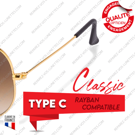 Branche de remplacement pour Rayban Type C "Classics"