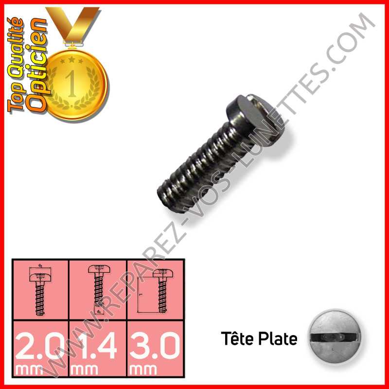 3x Screws for eyeglasses specific dimensions 2.0x1.4x3.0mm
