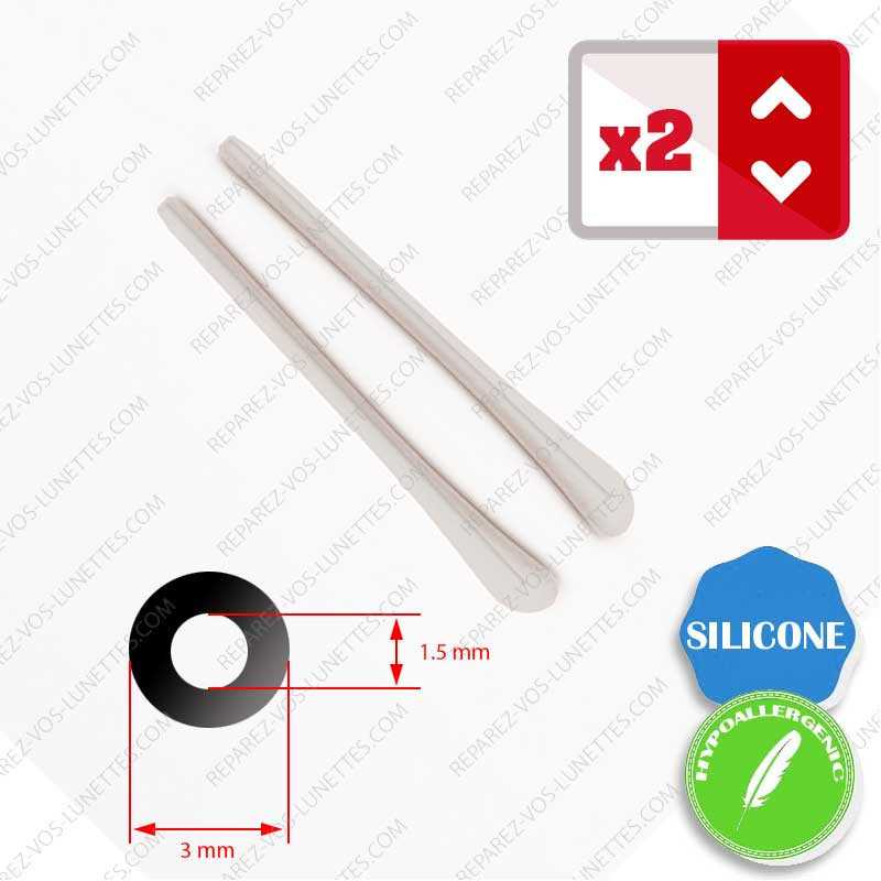 2 Embouts Silicone transparent pour Branches de lunettes